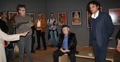 Slobodan Blagojević, Branko Lustig i Tarik Samarah na otvorenju izložbe